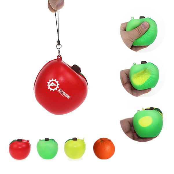 Color Changeable Christmas Eve Apple Stress Relief Ball Pendant 2