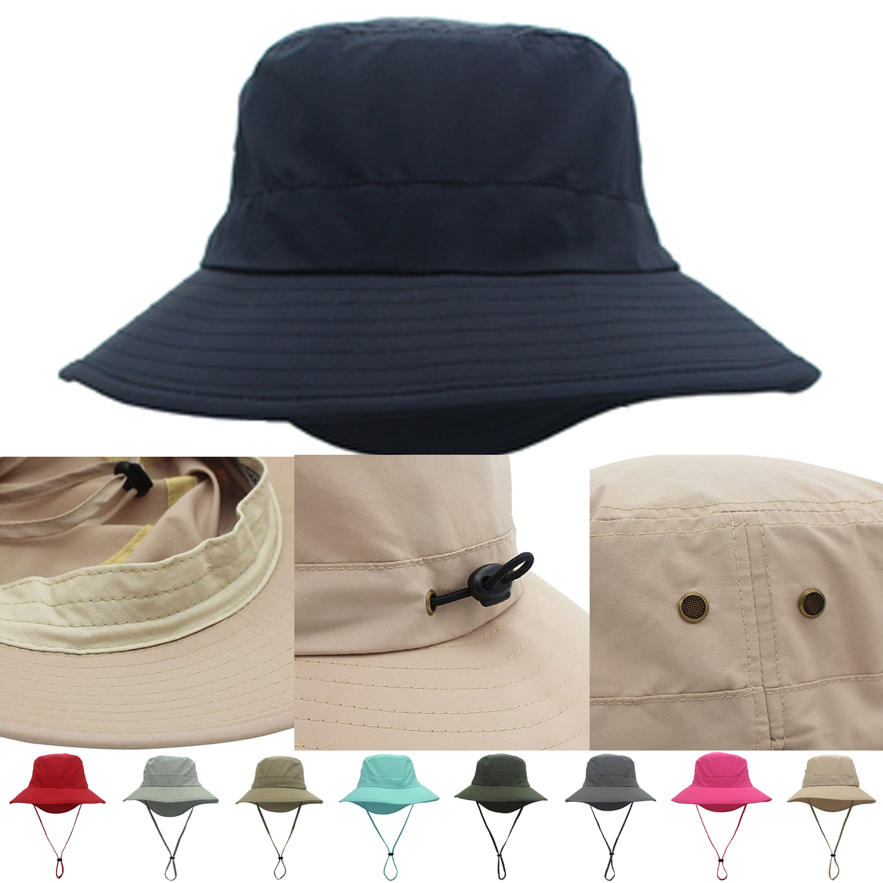 Safari Sun Hat Quick Dry Fishing Cap with Strap Cool 2