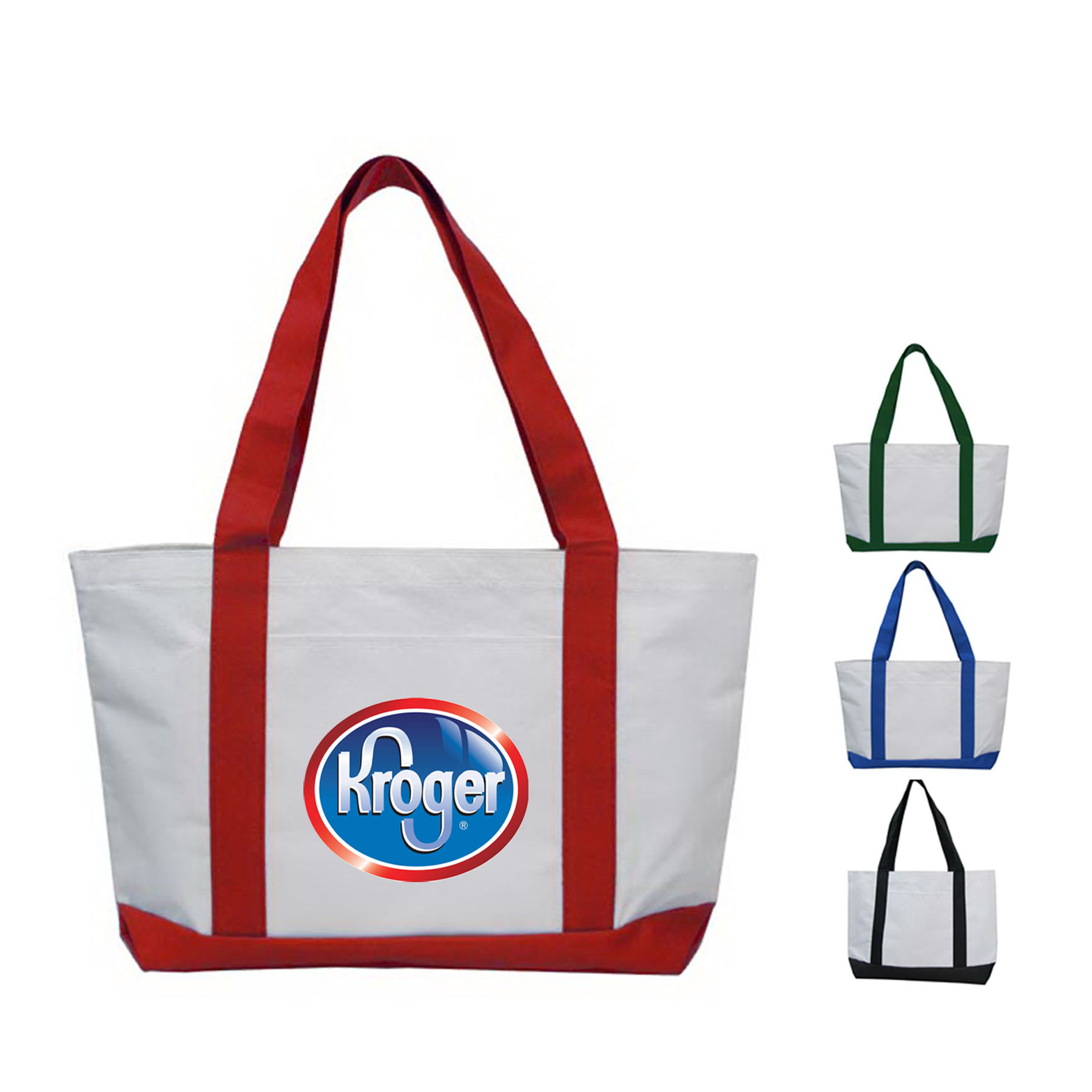Classic Two Tone Polyester Tote, custom tote bag with logo imprint 2