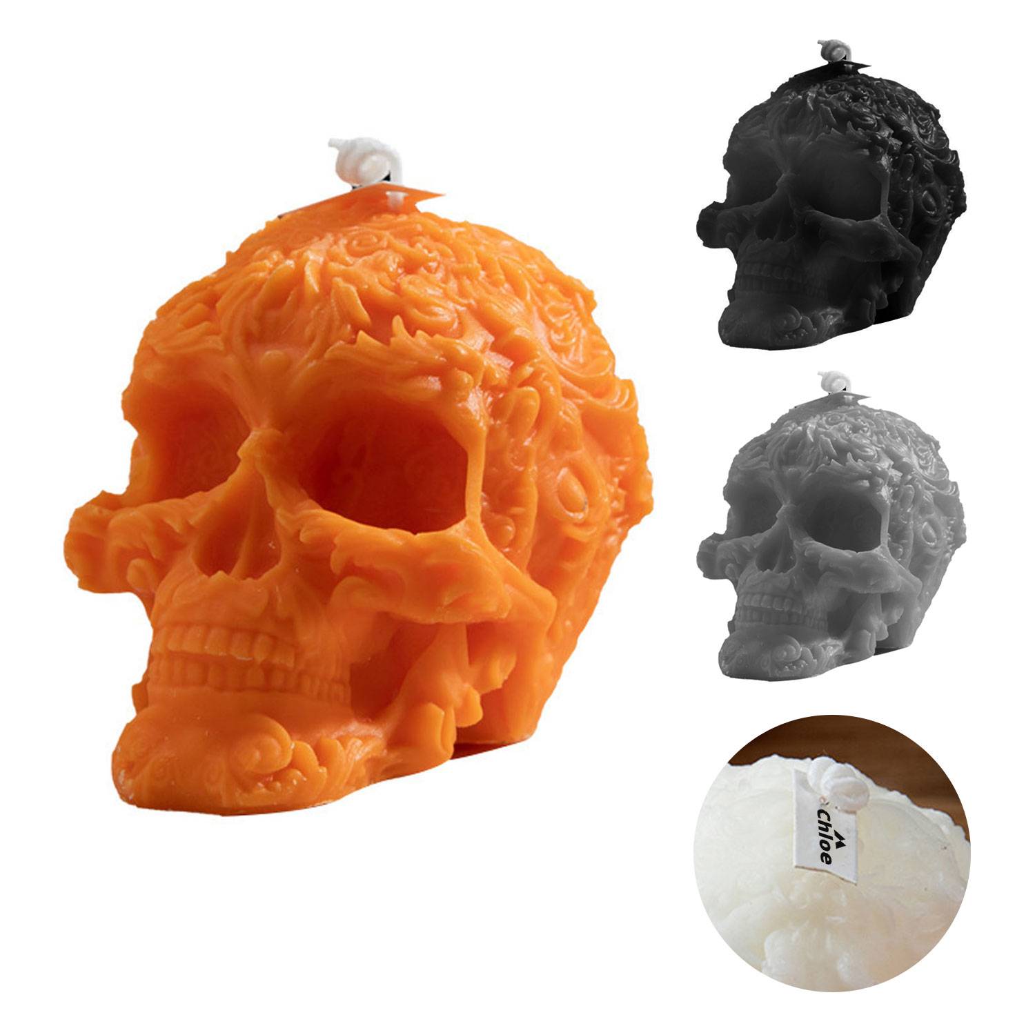 Halloween skull scented candle 2