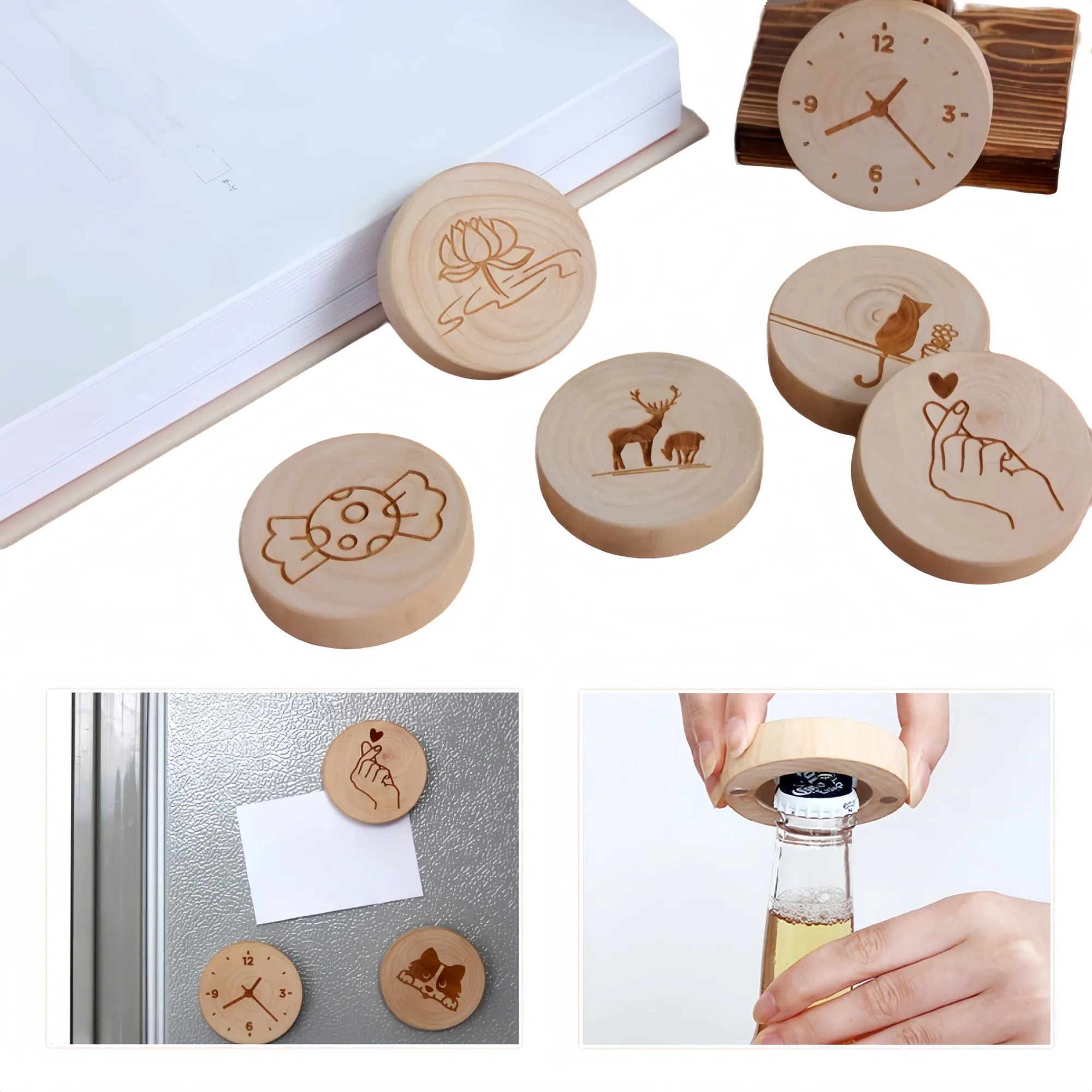 Wooden Magnetic Fridge Bottle Opener 3