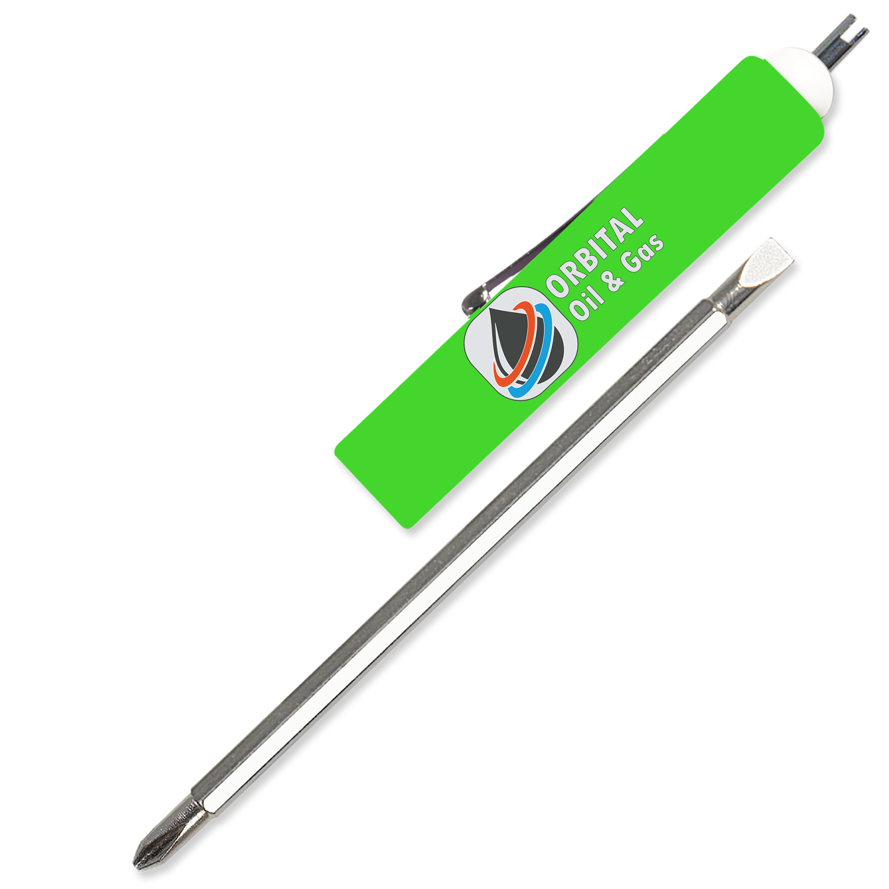 Jumbo Pocket Screwdriver Reversible Flat Blade + Valve Stem 8