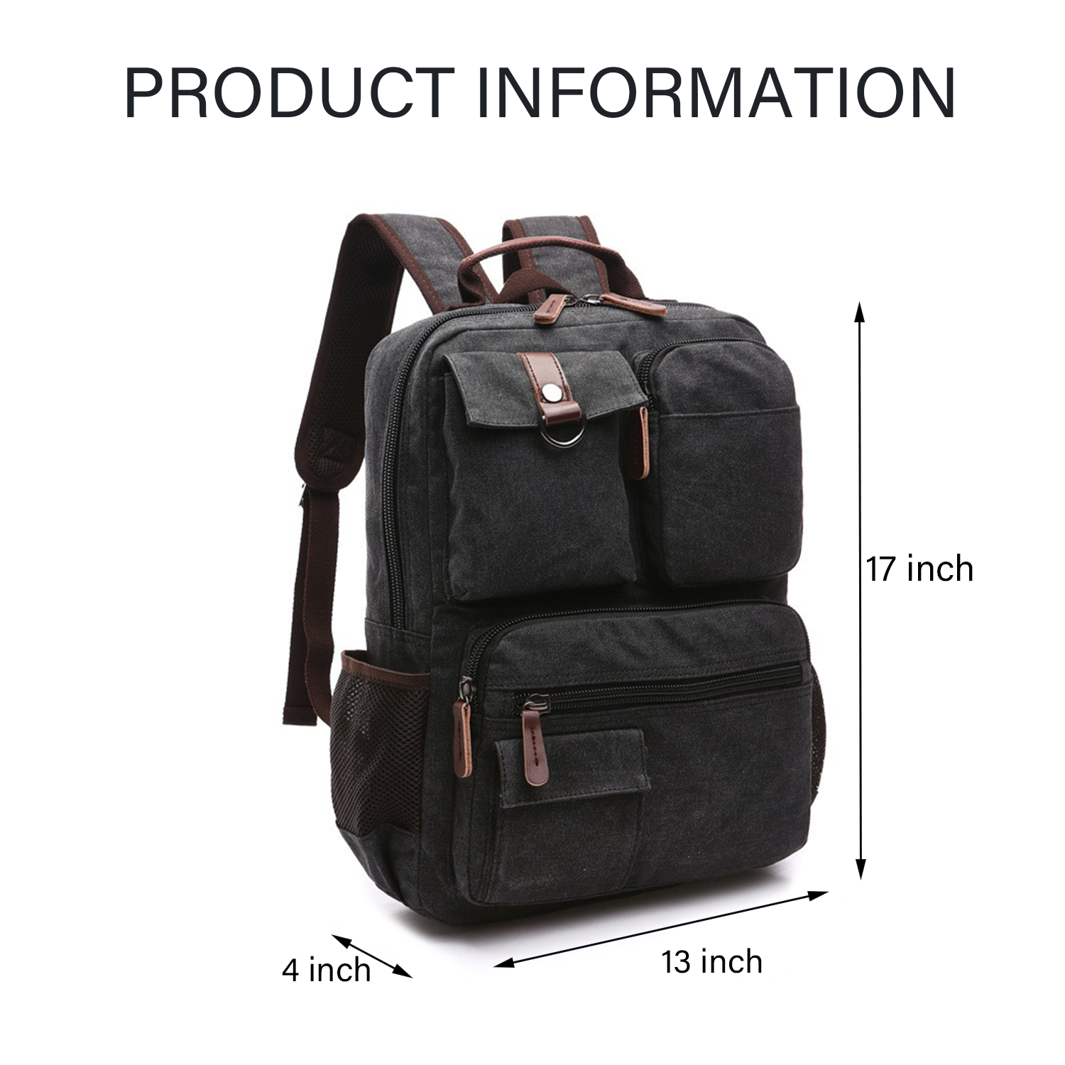 School Vintage Canvas Laptop Backpack 7