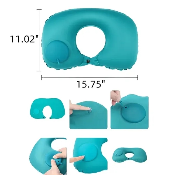 Inflatable U-Shaped Travel Neck Pillow - Easy Press Design 6