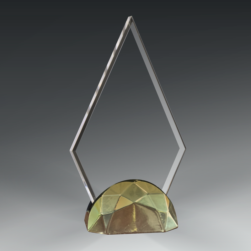 Acrylic Triangle in Metal Base 11
