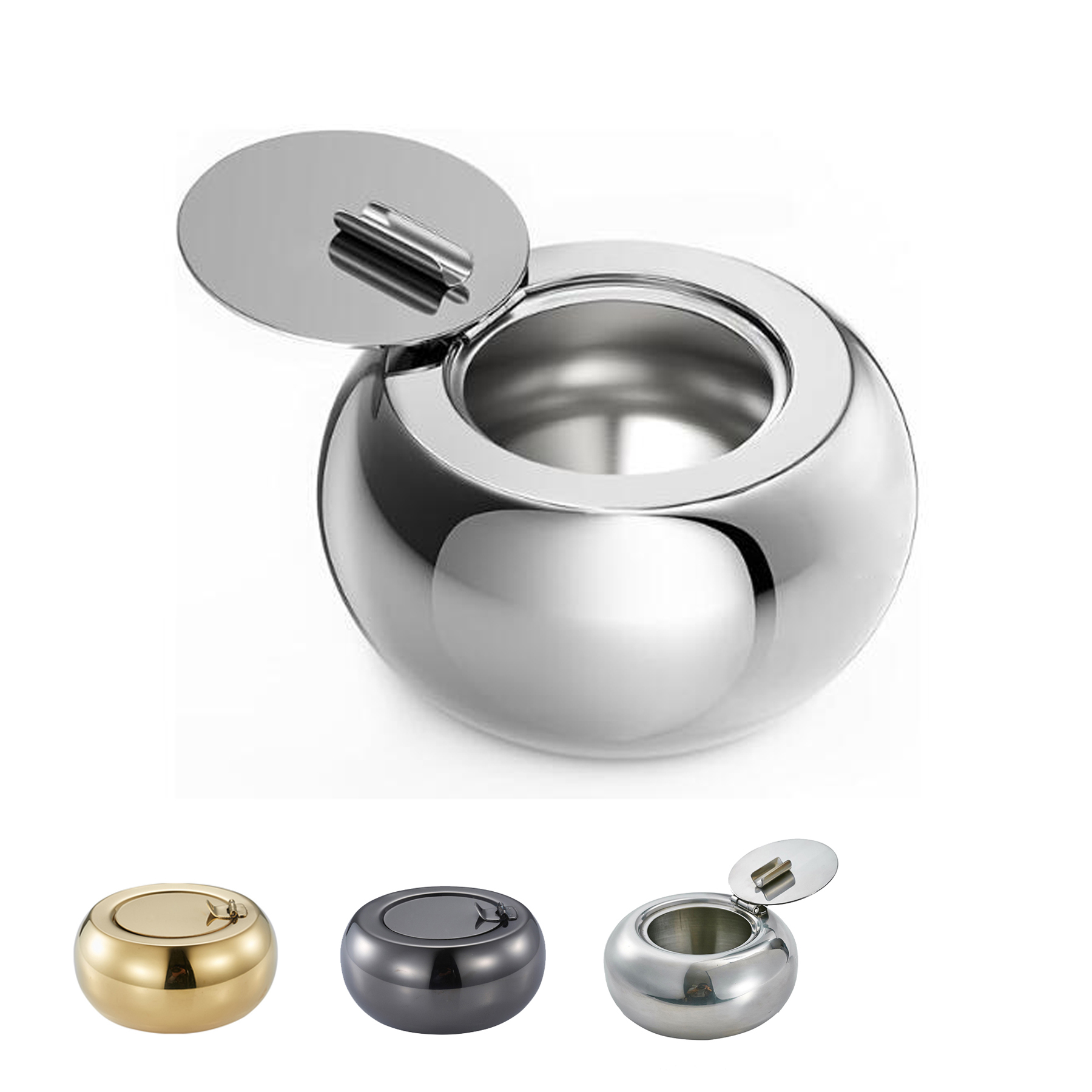 Windproof Stainless Steel Ashtray 4
