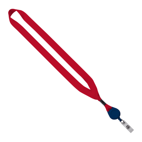 3/4" Polyester Lanyard with Metal Crimp & Retractable Badge Reel 45
