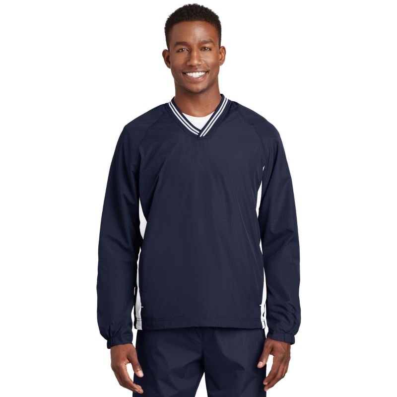 Sport-Tek Tipped V-Neck Raglan Wind Shirt. 16