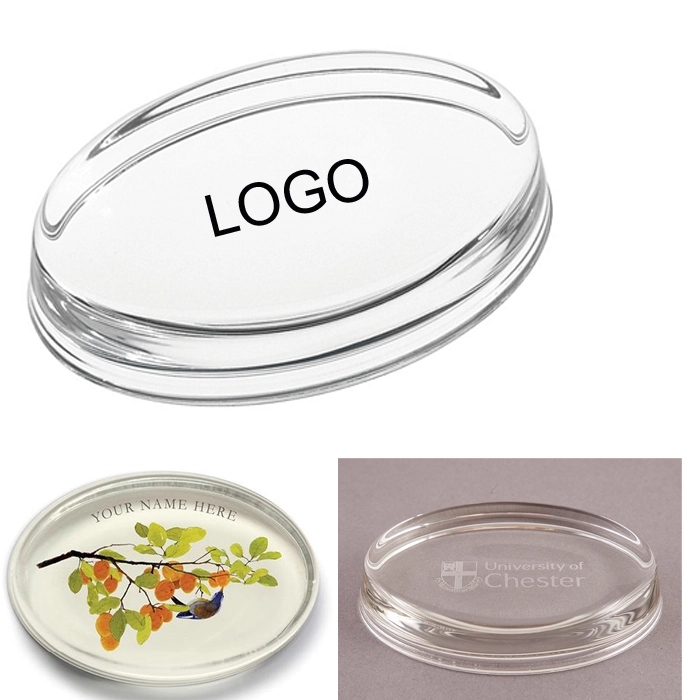 Crystal Oval Paperweight 3