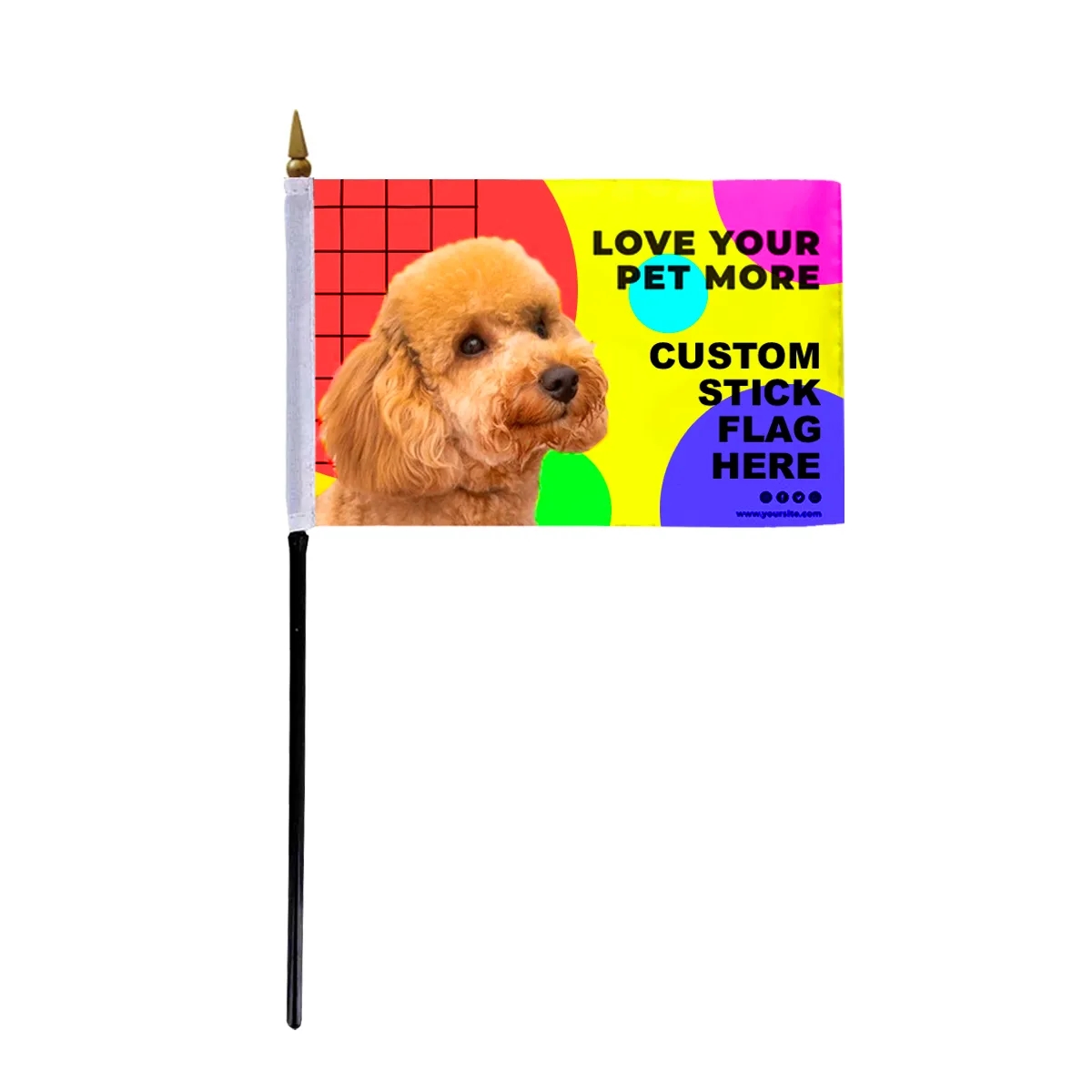 4" x 6" Custom Stick Flag Digital Print 1
