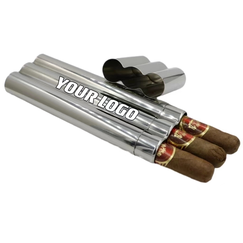 Custom Moistureproof Stainless Steel Cigar Tube 4