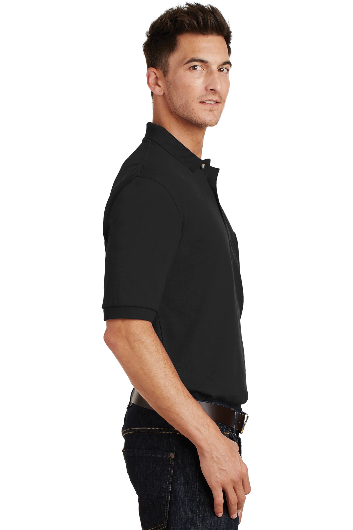Heavyweight Cotton Pique Polo with Pocket