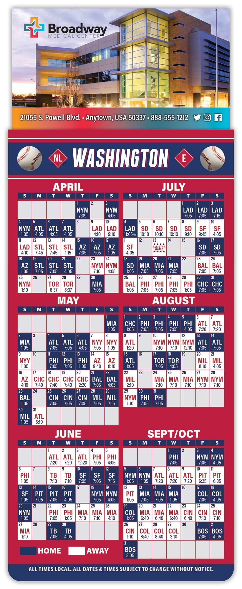 Magna-Card Business Card Magnet - Baseball Schedules (3.5 x 9) 1