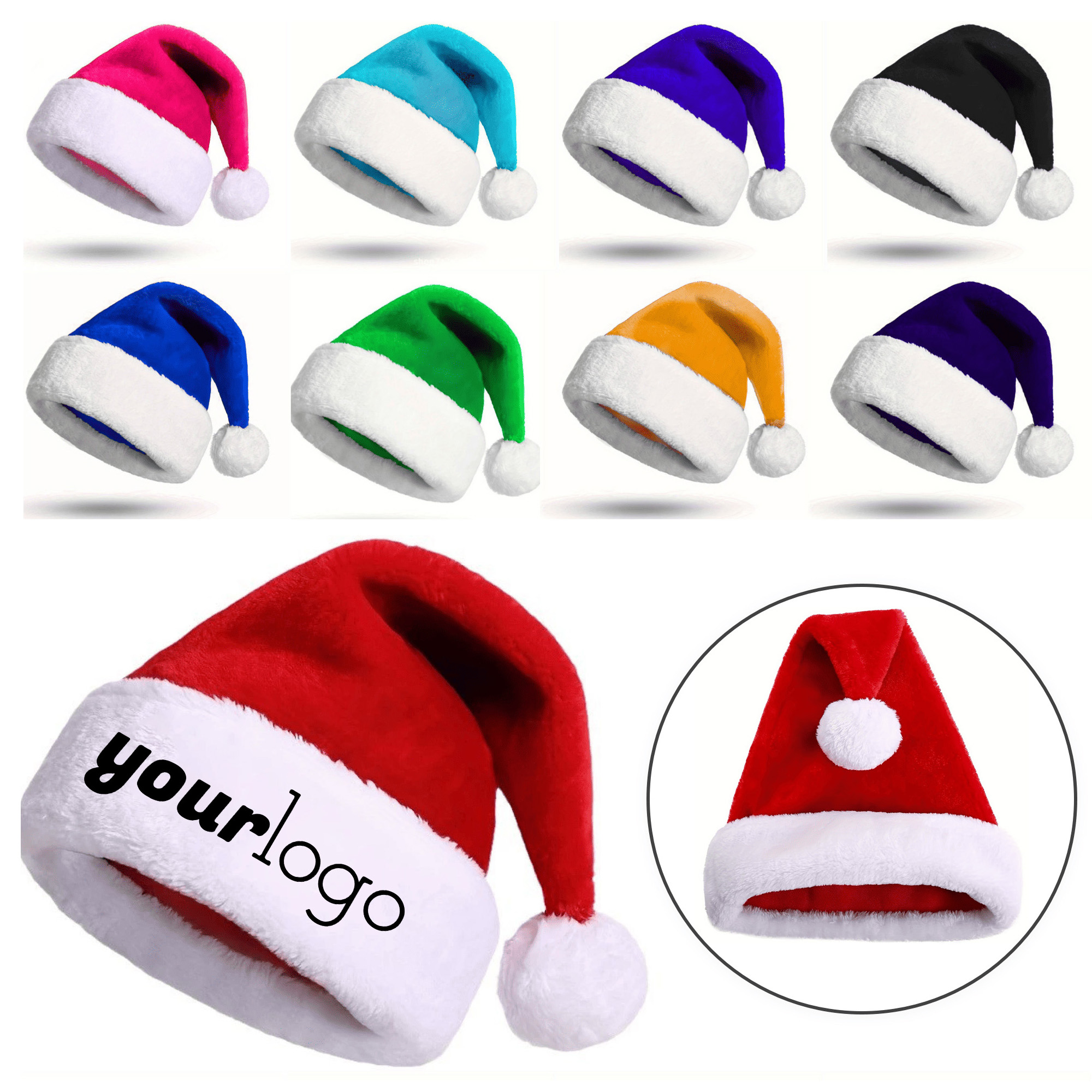 Classic Red Polyester Christmas Celebration Hat 2