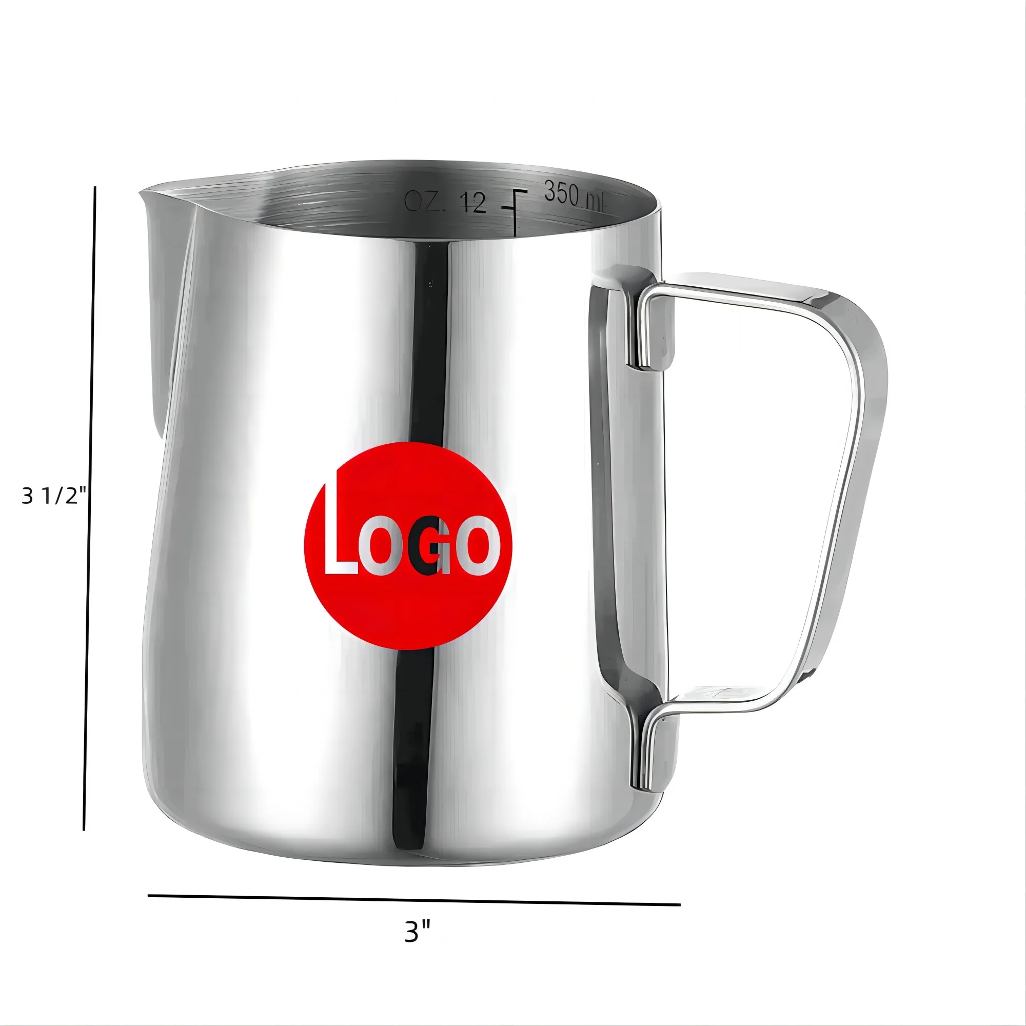 304 Stainless Steel Milk Frothing Pitcher 12oz