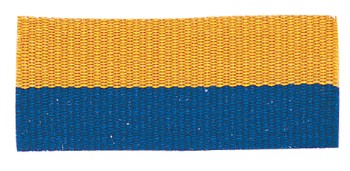 Blue/Gold "V" Neck Ribbon with Clip, 7/8" wide 2