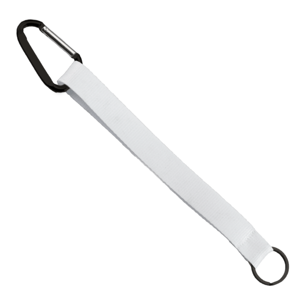3/4" Sewn Polyester Keychain with Metal Split-Ring and Carabiner 216