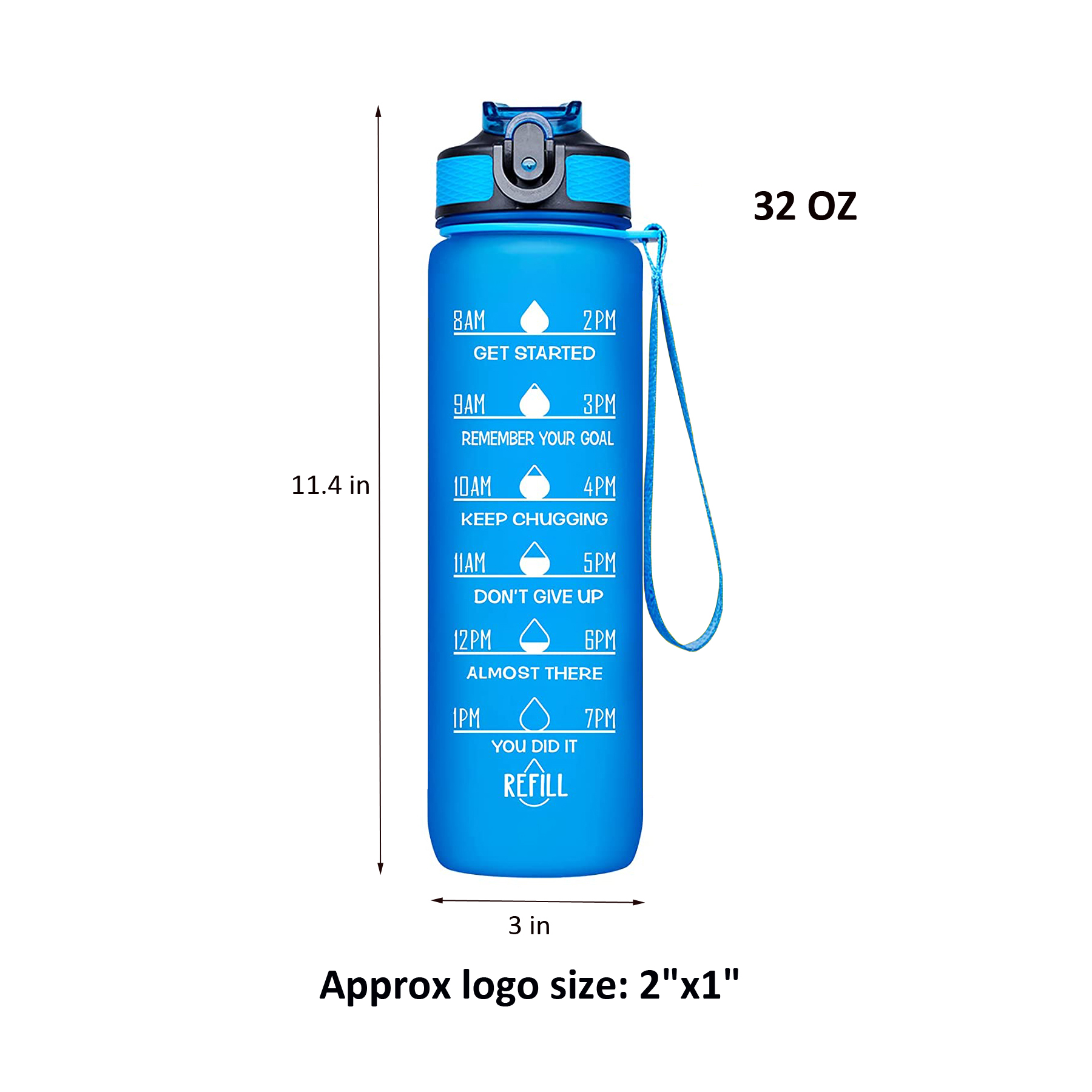 32 OZ Motivational Water Bottle With Time Mark 11