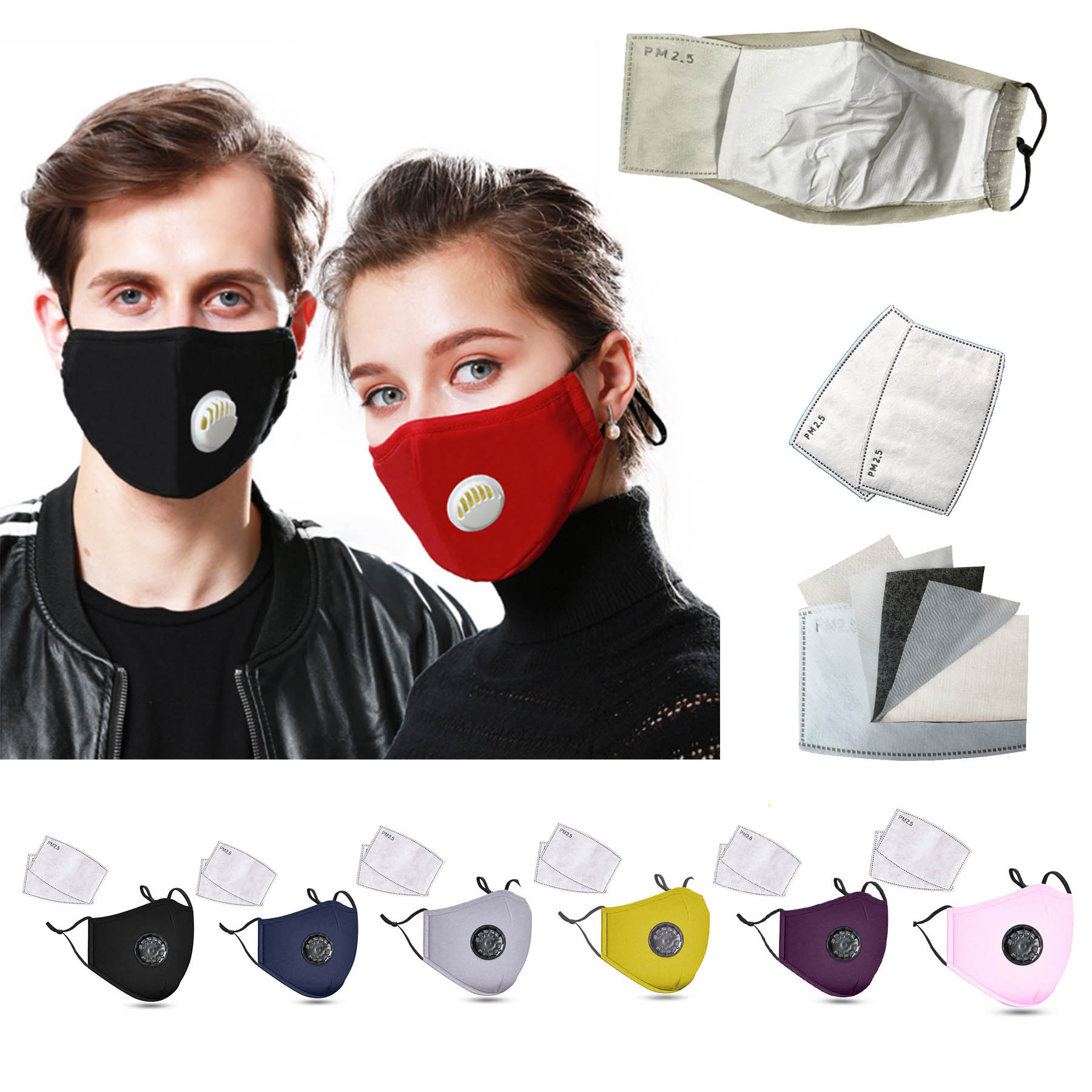 Face Bandanas Replaceable Filter Piece Cotton Mask 1