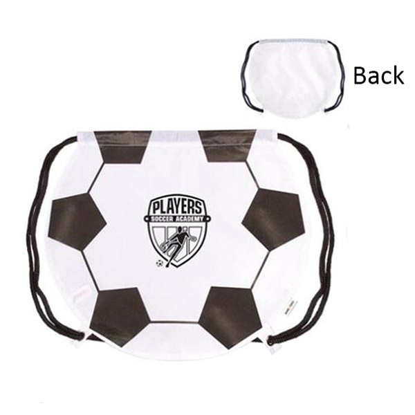 210D Polyester Football Drawstring Backpack 1