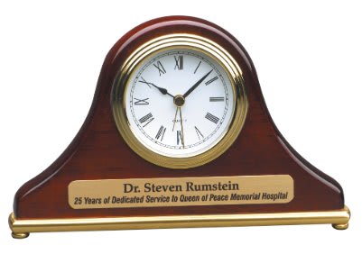 7 1/2" x 4 1/2" Rosewood Piano Finish Mantel Desk Clock 2