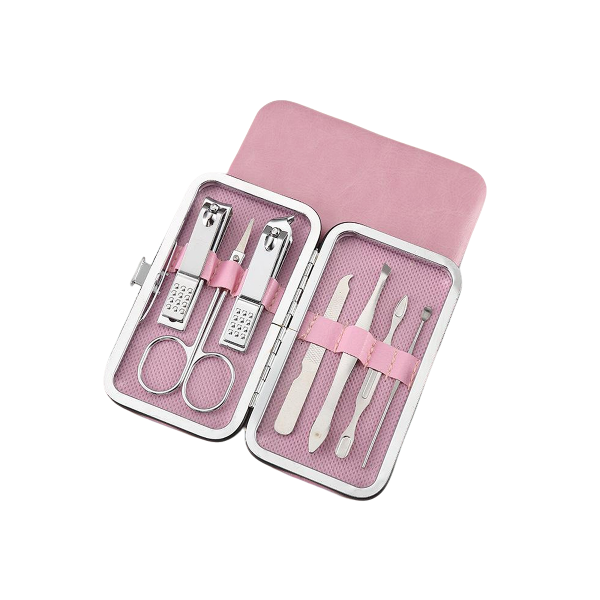 Stainless Steel Seven Piece Manicure Kit With Leather Case 4