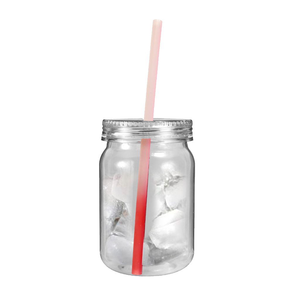24 oz. Plastic Mason Jar with Mood™ Straw 13