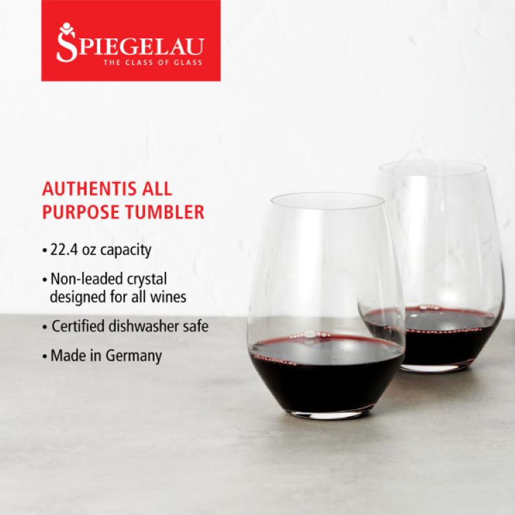 Spiegelau Authentis 22.4 oz All Purpose Tumber XXL, set of 4 9