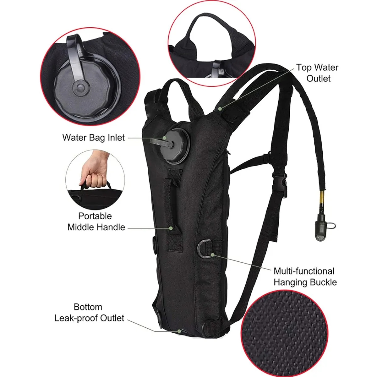 Tactical Molle Hydration Pack Backpack with 3L Water Bladder 2