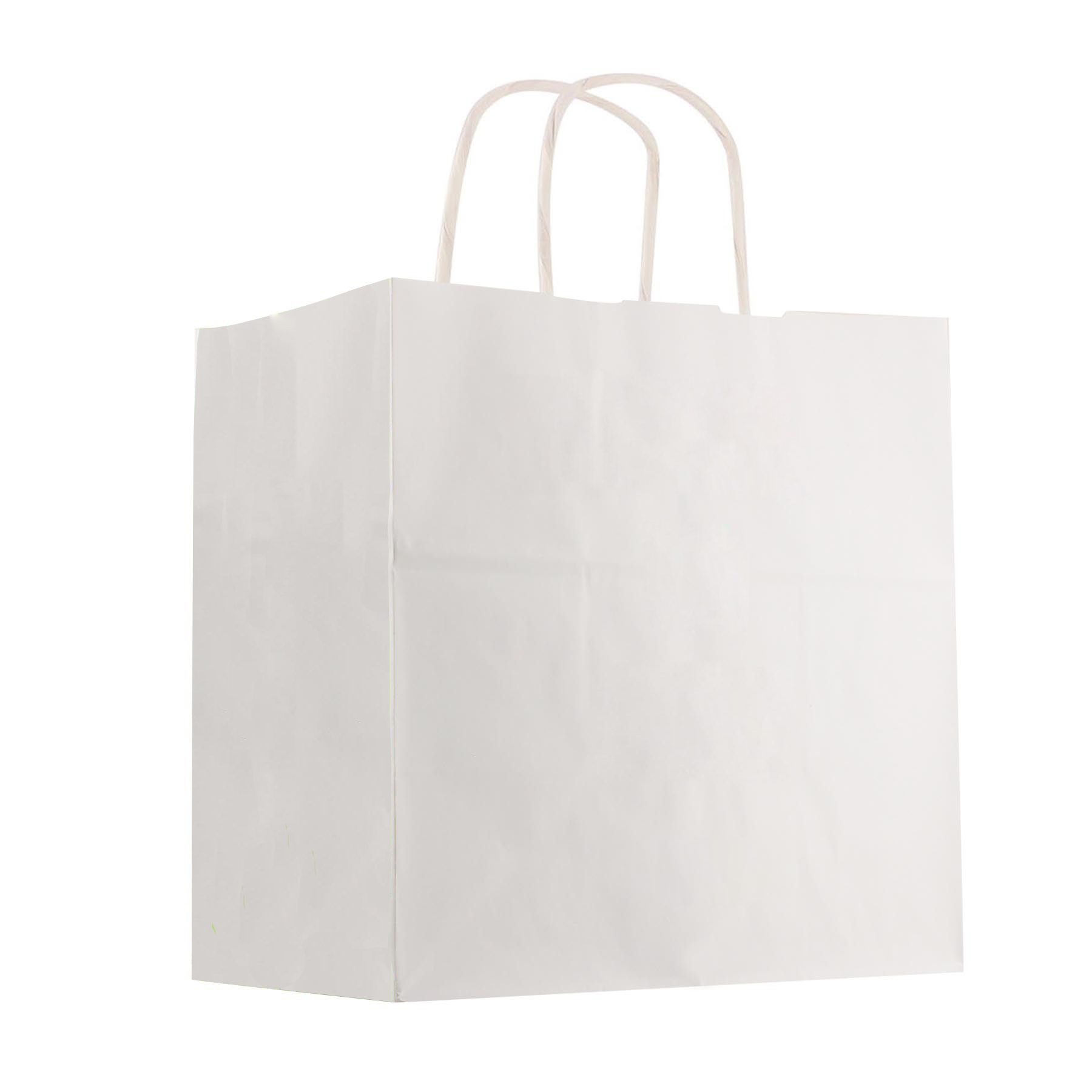 Kraft Paper White Shopping Bag - 10" x 10" 2