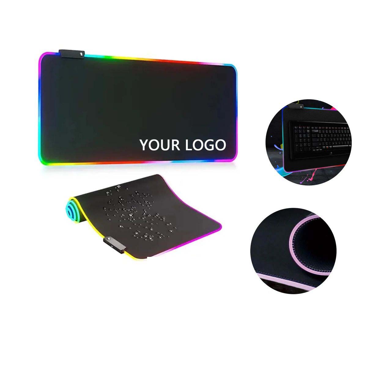 RGB Mouse Pad with Anti Curl Stitched Edges 2
