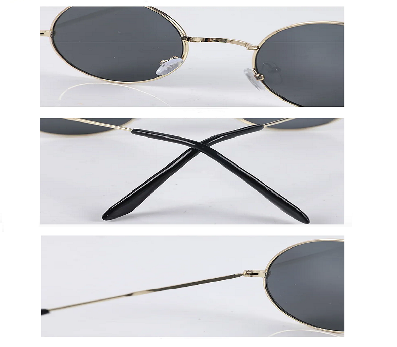 Round Frame Metal Sunglasses with Colored Lenses 5