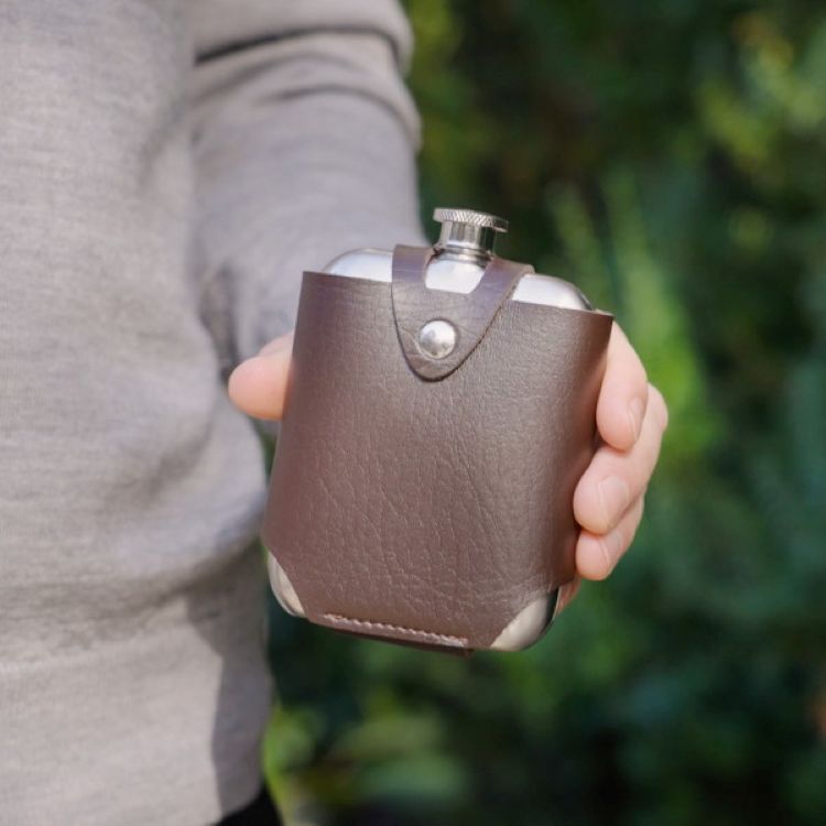 Viski® Stainless Steel Flask and Traveling Case 6