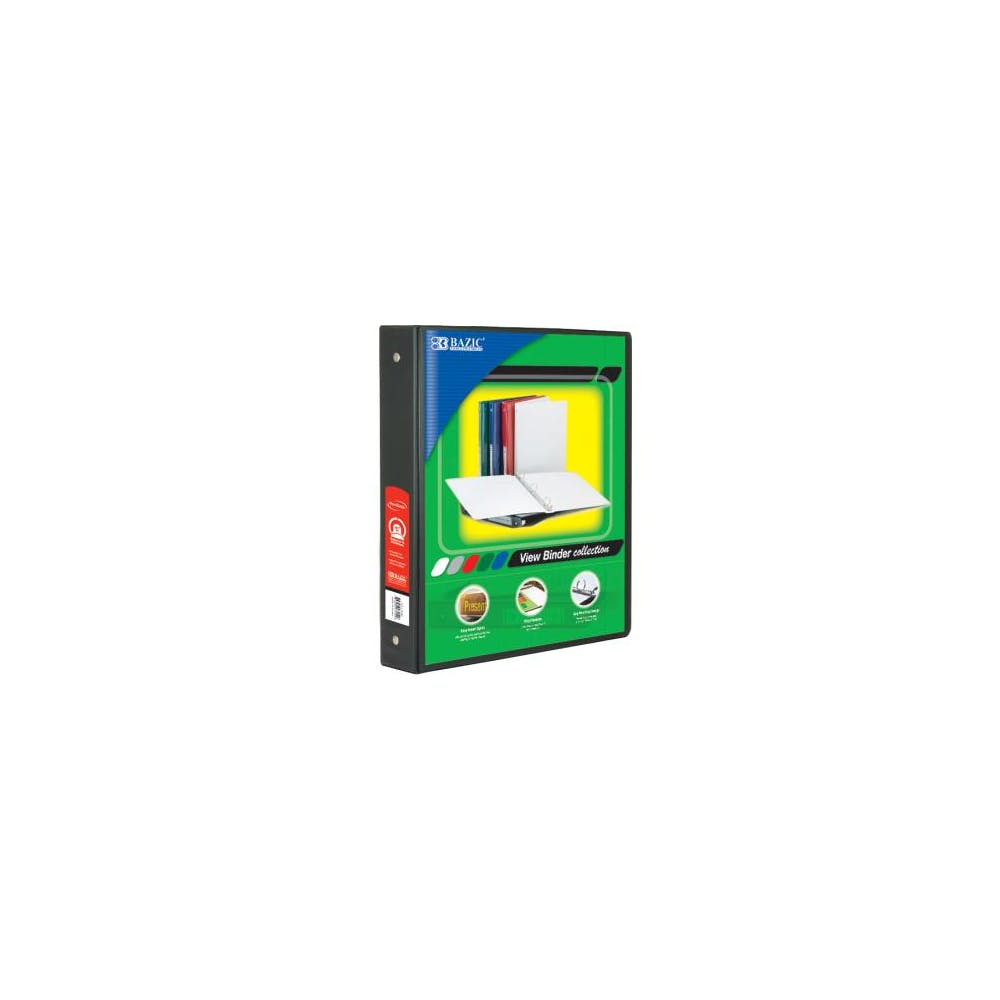 1.5" 3 Ring View Binders - Black 2 Pockets 1