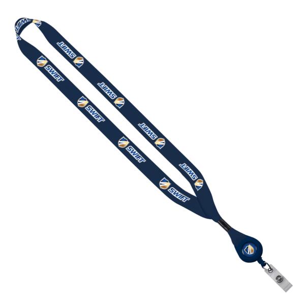 3/4" rPET Dye-Sublimated Lanyard with Metal Crimp And Badge Reel 6