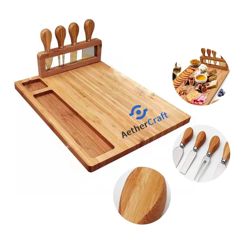 Bamboo Serving Tray with Smooth Natural Finish 3