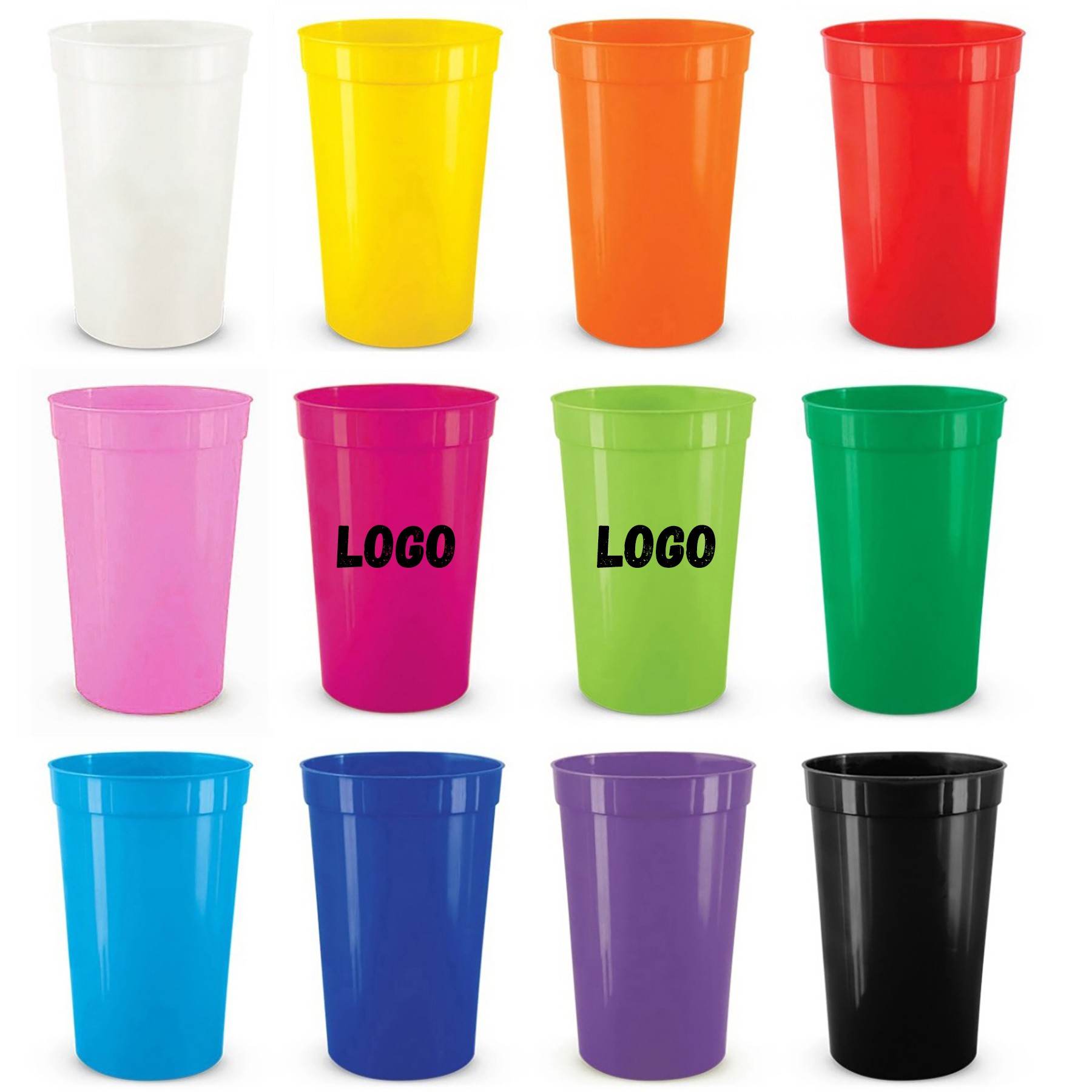 Custom 12Oz Reusable Smooth Wall Plastic Stadium &Party & Bar & Restaurant Cup 2