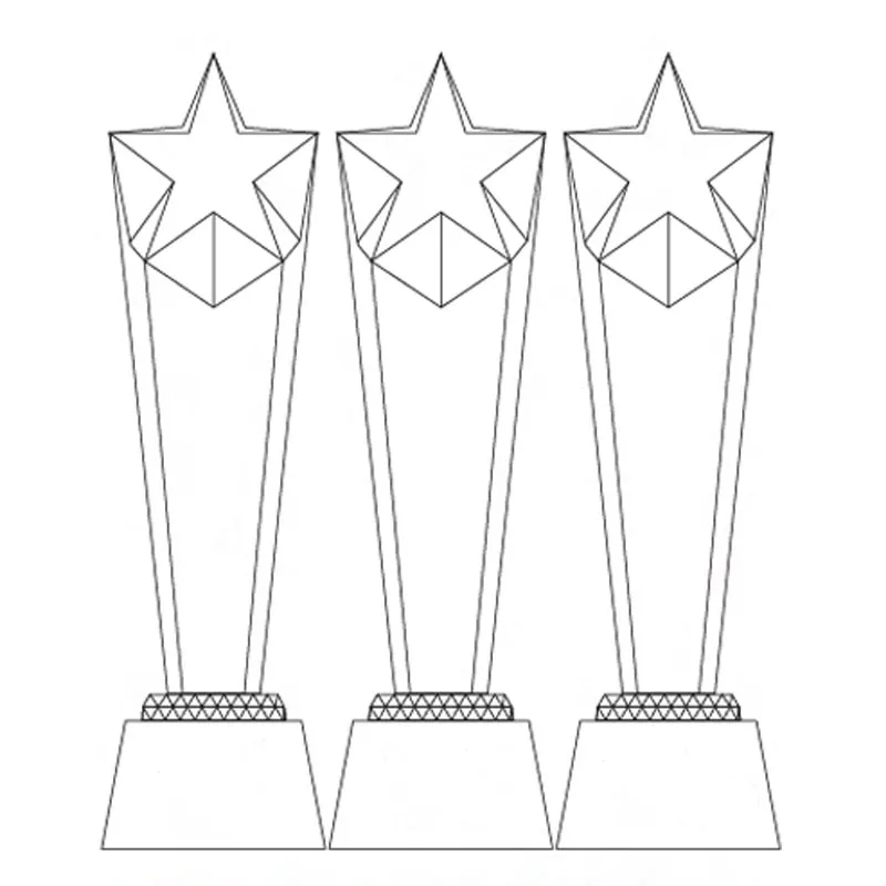 Pentagram Shaped Crystal Award Trophy 5