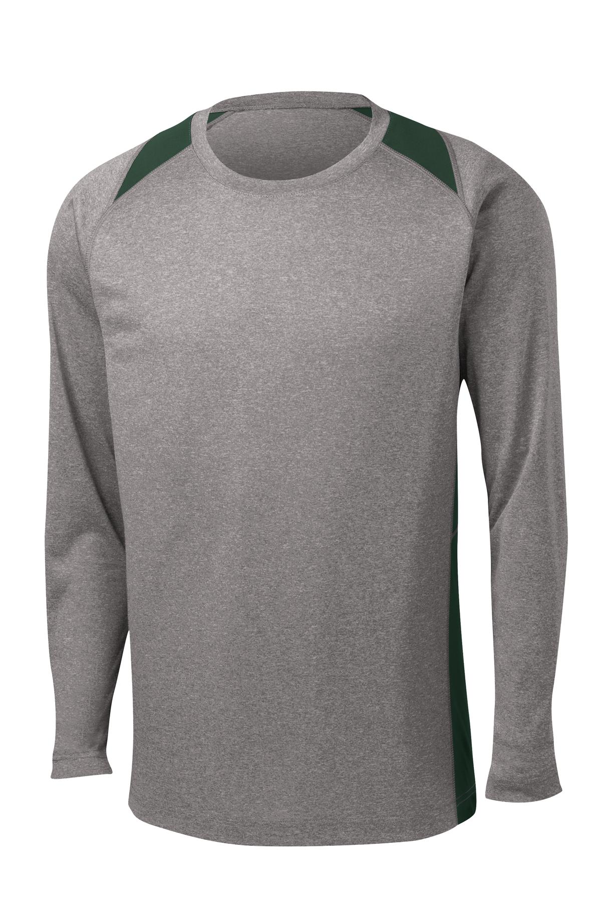 Sport-Tek Long Sleeve Heather Colorblock Contender Tee. ST361LS 103