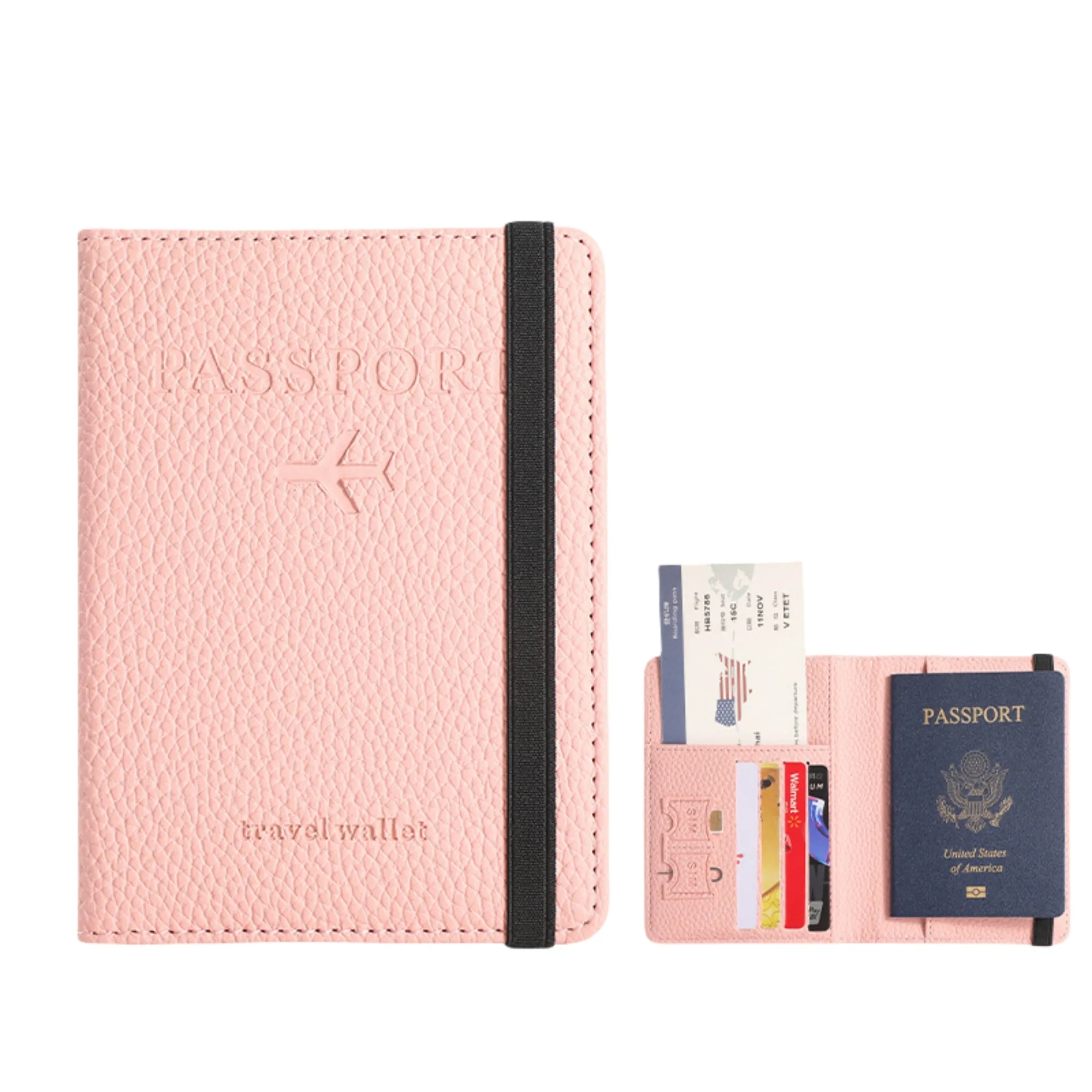 Passport Wallet Multi-Pocket Elastic ID Holder 10