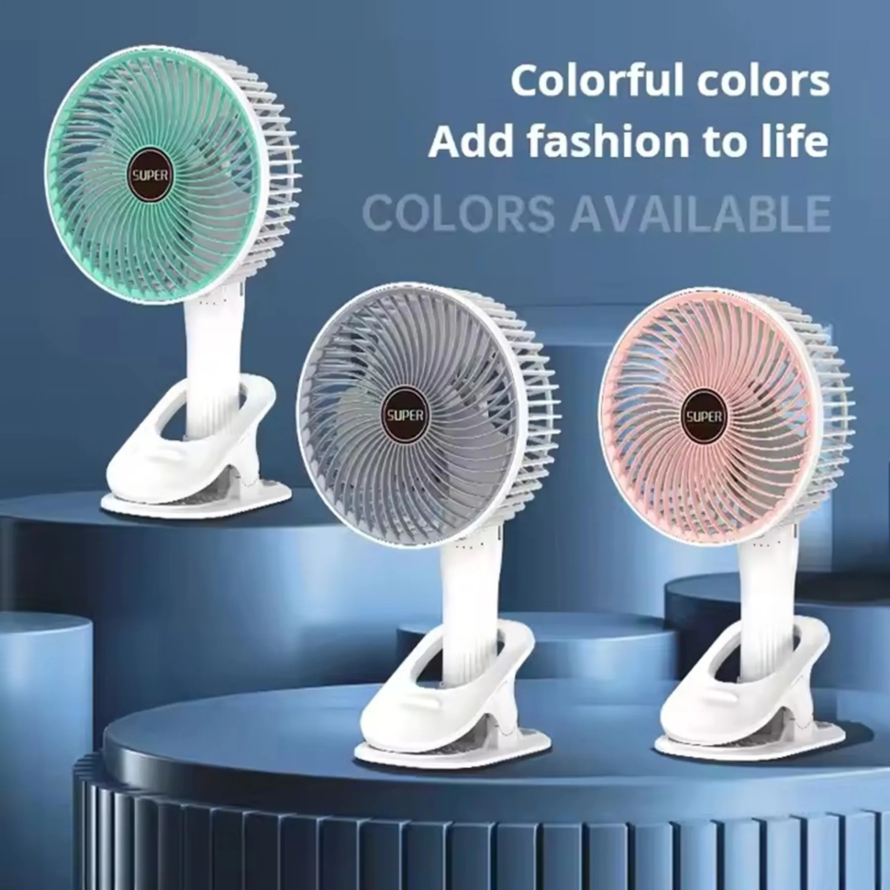 300 mAh Clamp Type Vertical Wall Hanging Handheld Fan 4
