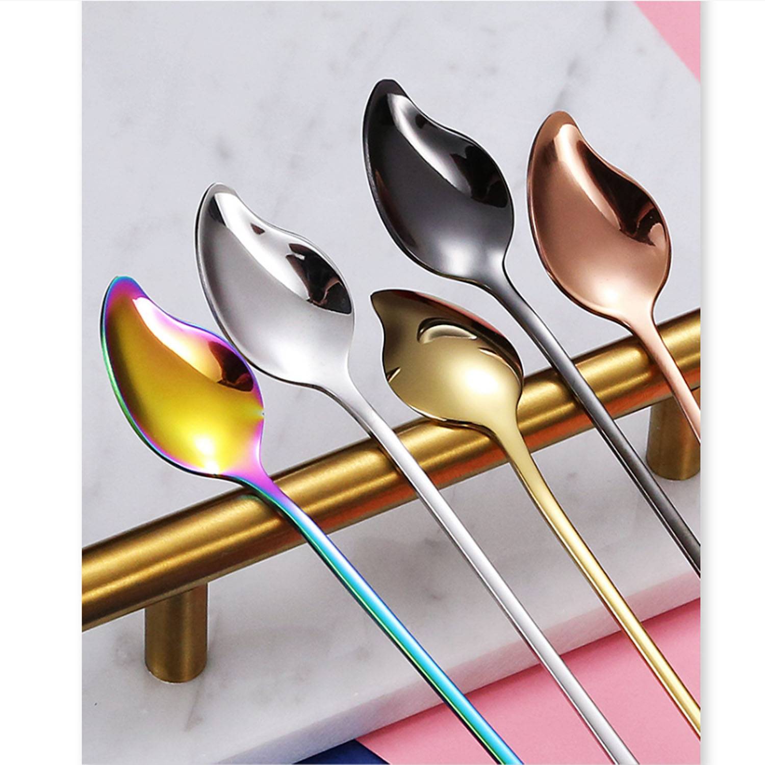 304 stainless steel long-handled small spoons 6