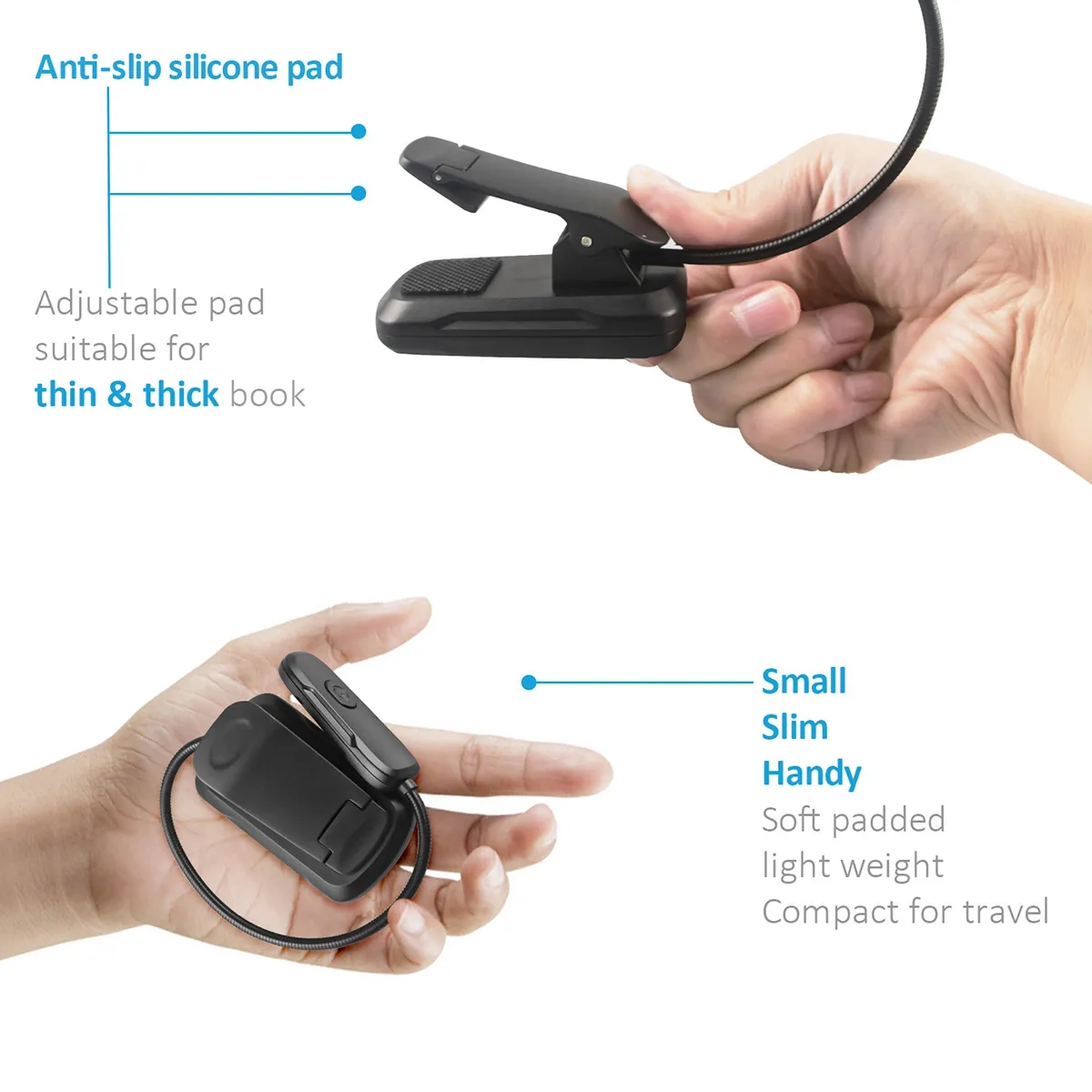 Flexible Gooseneck Rechargeable Book Light 7