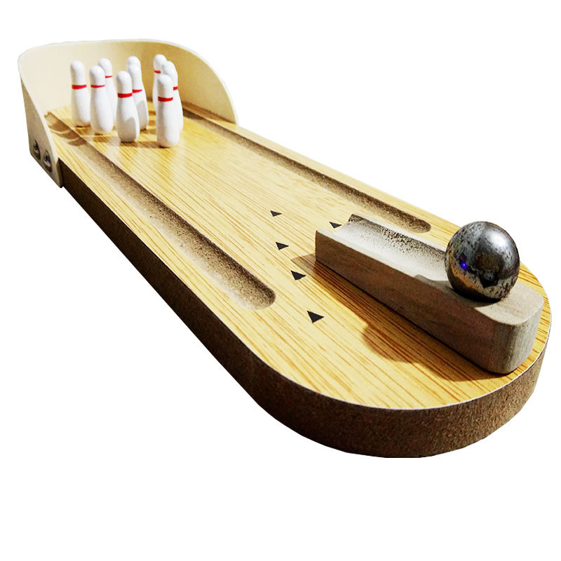 Wooden Mini Desktop Bowling Game Toy Set 1