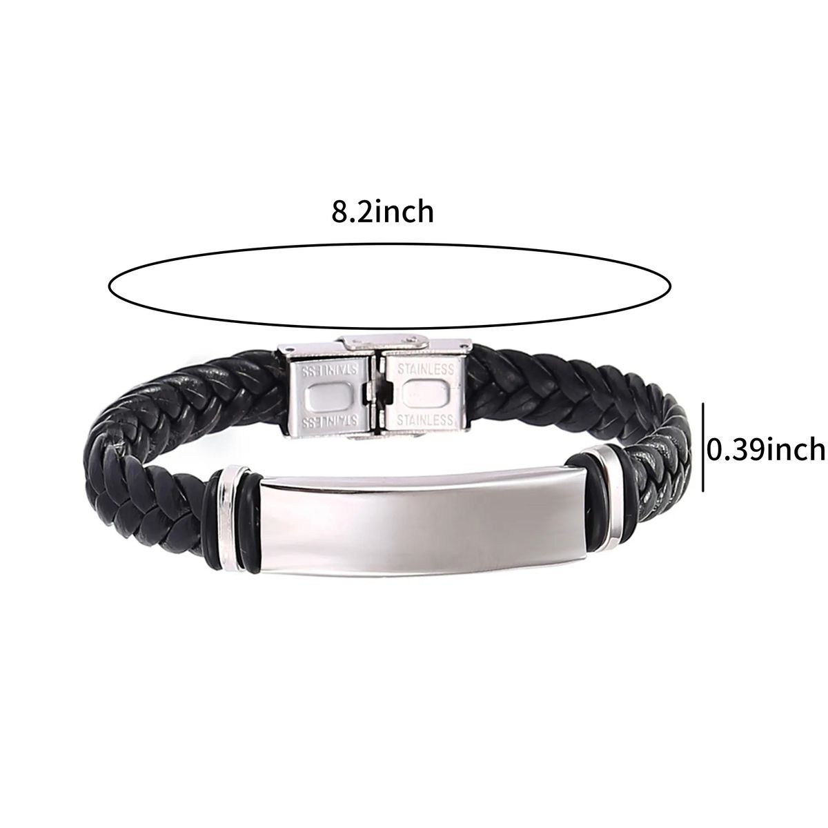 Stainless Steel Leather Wrist Strap 2
