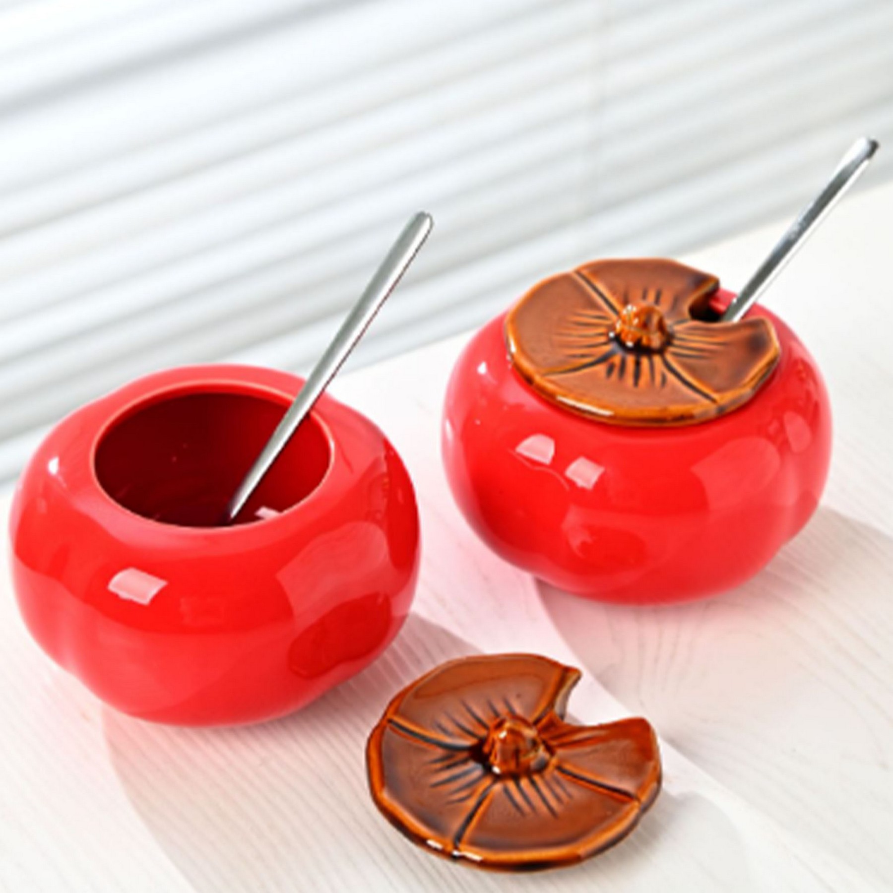 Persimmon Seasoning Jar / Sugar Bowl 3