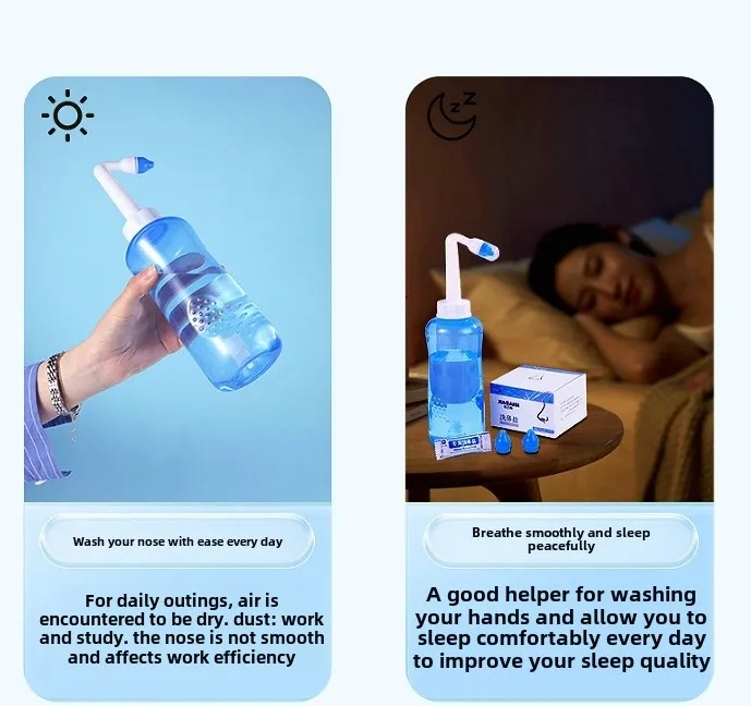 Bulk Custom Neti Pot Nasal Wash Bottle 300ML OEM Private Label Supplier 6