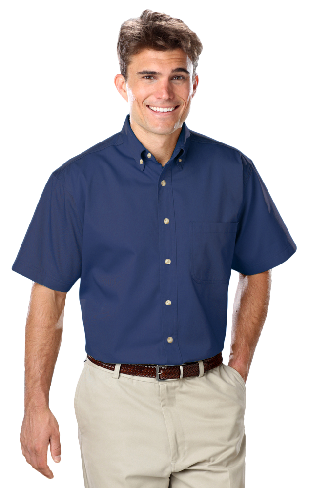 Men's S/S 100% Cotton Twill Shirt 37