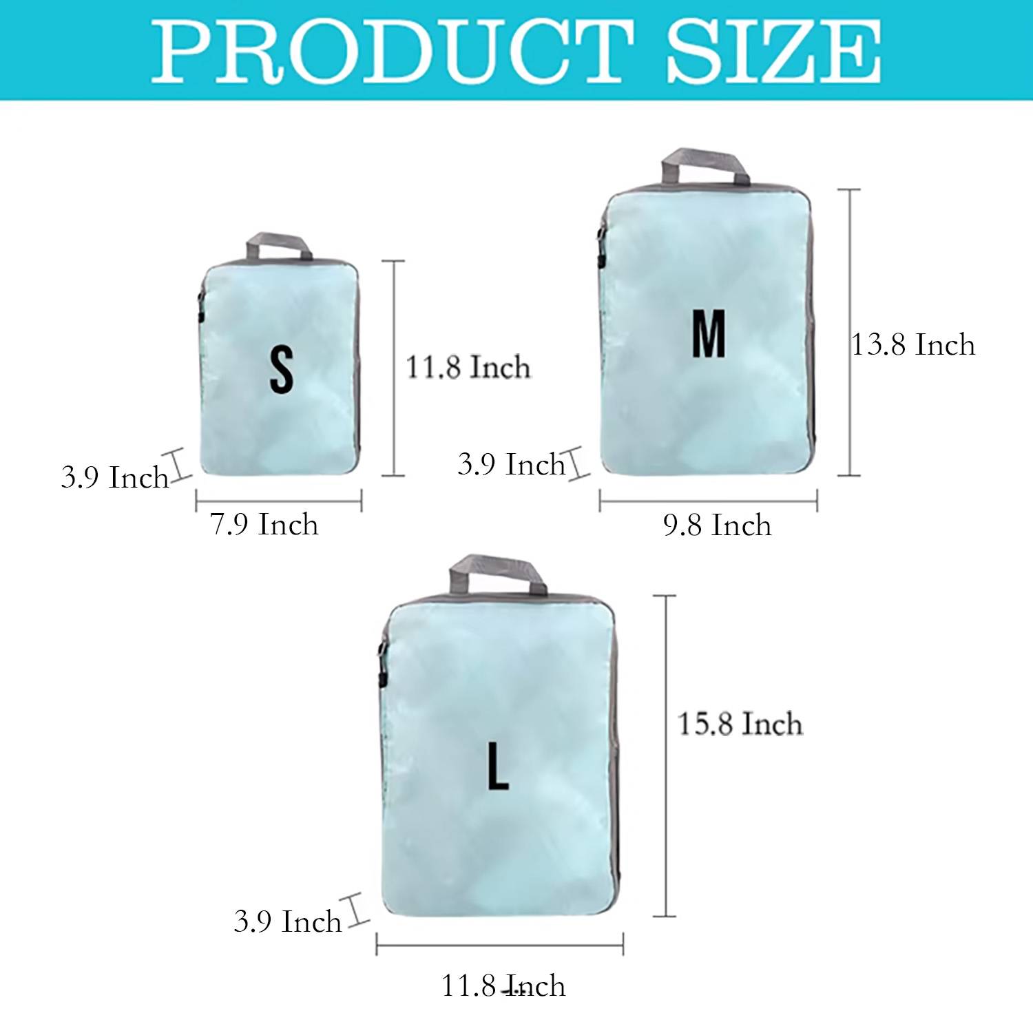 4-Piece Set of Packing Cubes Compression Bags 1