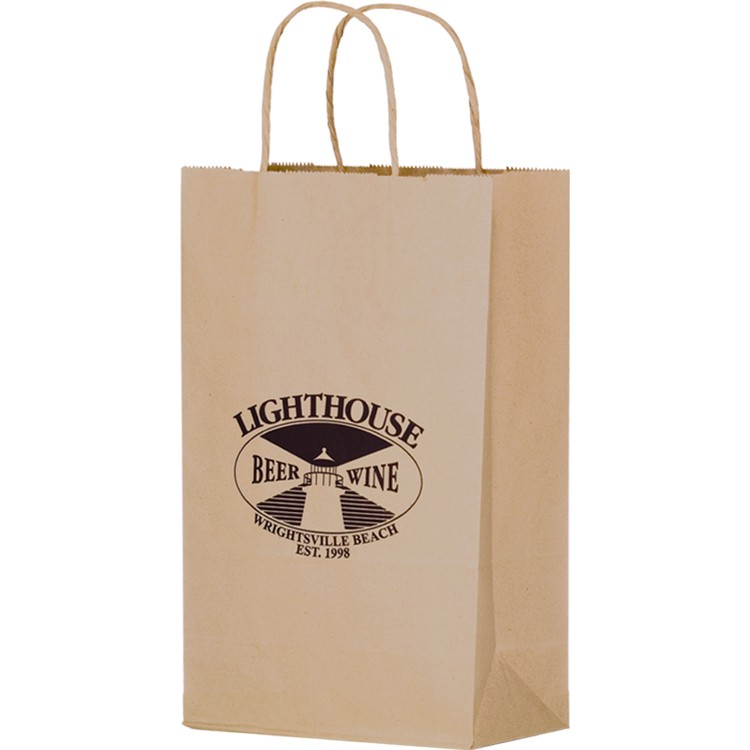 Natural Kraft Paper Shopping Bag - Wine Bag 1